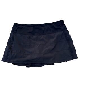 Lululemon Pace Rival Skirt Skort Size 10 Black 4-way Stretch Tennis